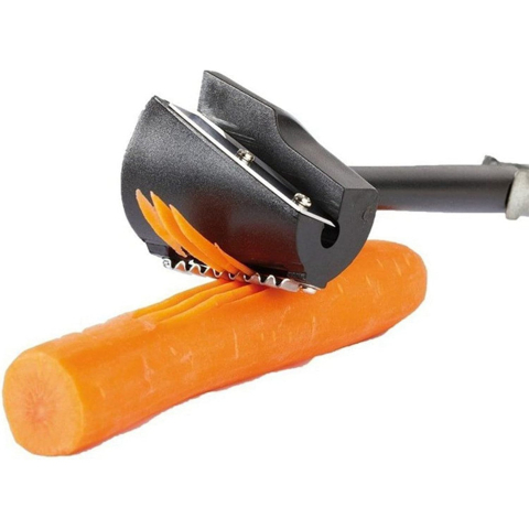 Accesoriu pentru taiat in forma de spirala, multifunctional pentru legume, otel inoxidabil, 16x5.5 cm, negru [4]