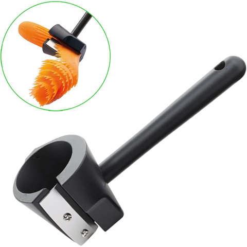 Accesoriu pentru taiat in forma de spirala, multifunctional pentru legume, otel inoxidabil, 16x5.5 cm, negru [3]