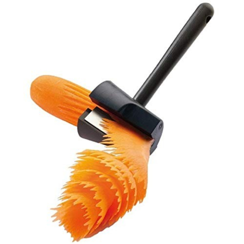 Accesoriu pentru taiat in forma de spirala, multifunctional pentru legume, otel inoxidabil, 16x5.5 cm, negru [8]