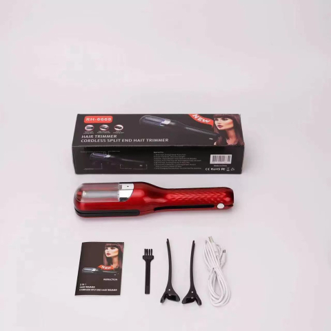 Aparat pentru repararea varfurilor despicate, 2 in 1 cu ioni negativi, reincarcabil, rosu [3]