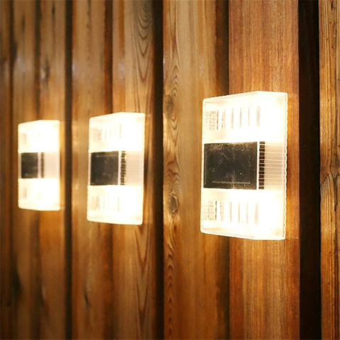 Aplica solara LED pentru gradina, set 4 bucati, ABS si policarbonat, rezistenta la apa IP65, lumina alb cald [5]