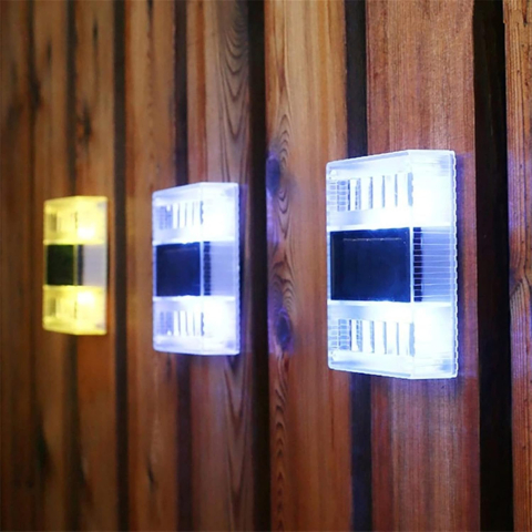 Aplica solara LED pentru gradina, set 4 bucati, ABS si policarbonat, rezistenta la apa IP65, lumina alb cald [7]