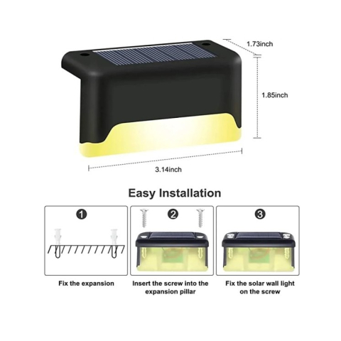Aplica solara LED pentru gradina, set 4 bucati, rezistenta la apa IP65, lumina alb cald [8]
