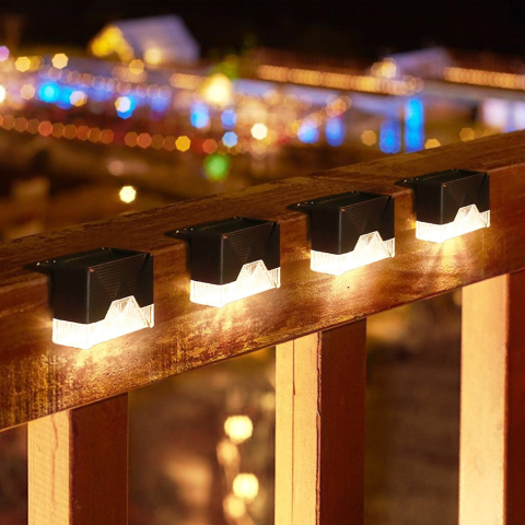 Aplica solara LED pentru gradina, set 4 bucati, rezistenta la apa IP65, lumina alb cald [4]