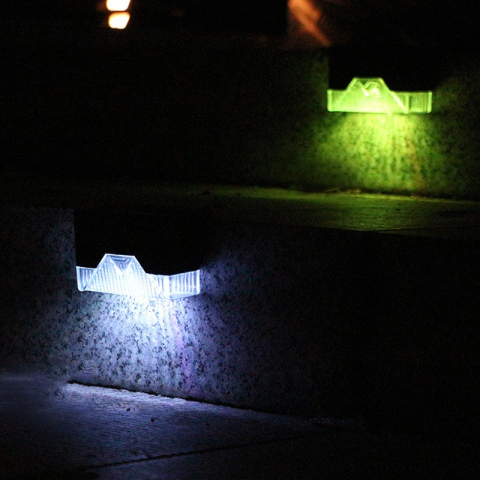 Aplica solara LED pentru trepte si terasa, rezistenta la apa IP65, lumina multicolora, ABS [2]