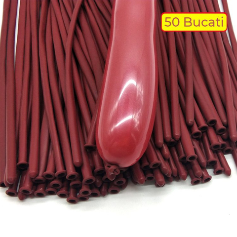 Baloane de modelaj, set 50 bucati, latex flexibil, culoare rosie [2]