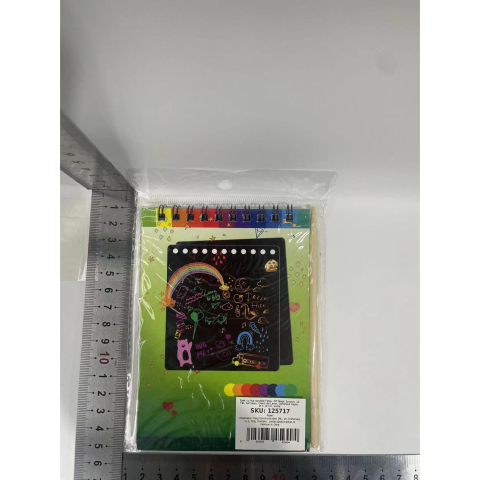 Caiet cu fise razuibile, DIY Magic Scratch, 12 file, creion din lemn, cartonase negre, 14 x 10 cm, verde [9]