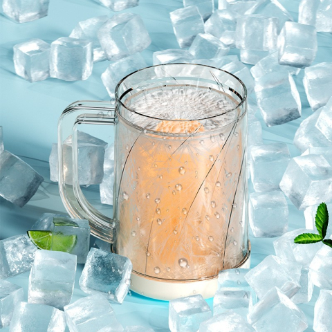Cana frigorifica cu gheata, 800 ml, plastic transparent, 14.2 x 10.4 x 14.7 cm [10]