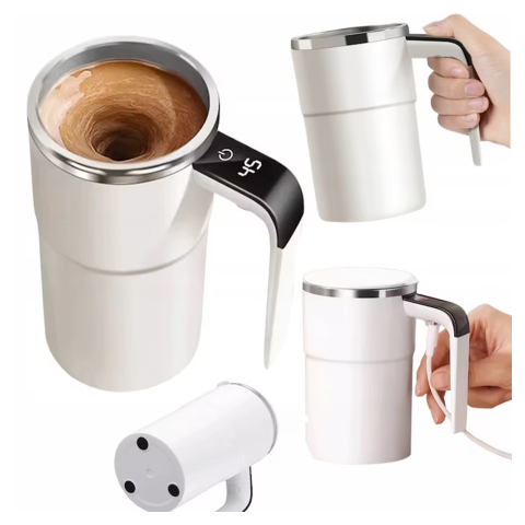 Cana termica cu auto-amestecare, ecran LCD temperatura, otel inoxidabil, incarcare USB [4]