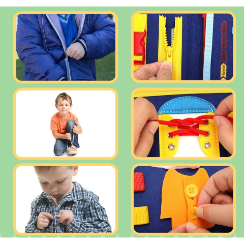 Carte senzoriala educativa Montessori, model alfabet, 3 pagini, albastru [4]