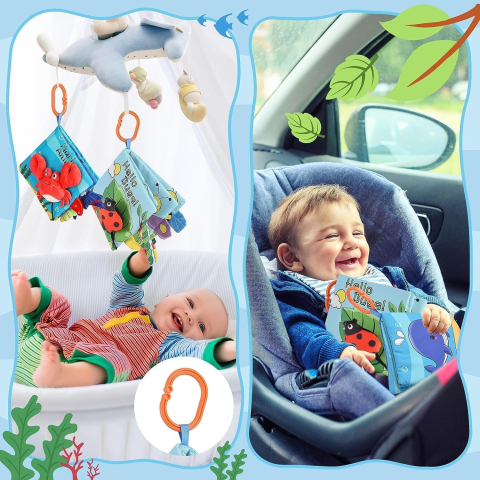 carte senzoriala bebelusi model crab cu animăluțe 3D [3]