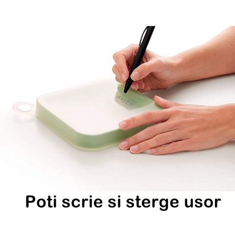 Caserola pentru sandwich, portabila cu capac anti-scurgere, silicon si polipropilena, 15.5x15.5x2.5 cm, verde [3]