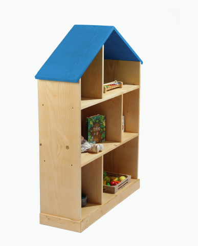 Casuta biblioteca din lemn BookHouse, Ocean Blue,130 x 96 x 30 cm [1]