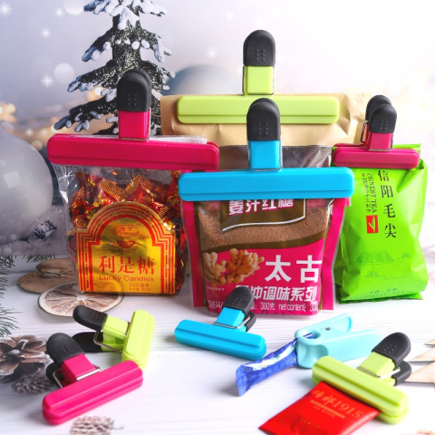 Cleste multifunctional pentru sigilarea pungilor, design ergonomic, plastic rezistent, roz [4]