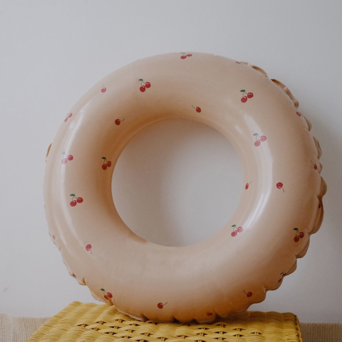 Colac de inot gonflabil pentru copii, model cu cirese, portocaliu, PVC [2]