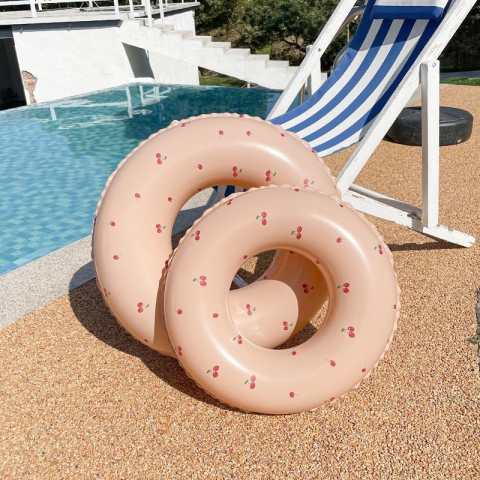 Colac de inot gonflabil pentru copii, model cu cirese, portocaliu, PVC [5]