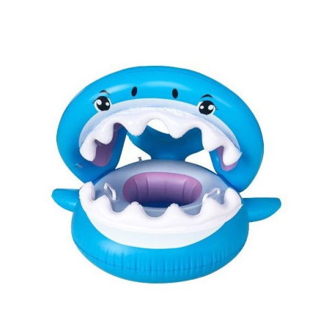 Petreceri copii - Colac de inot gonflabil pentru copii, model rechin, PVC rezistent, 90 cm
