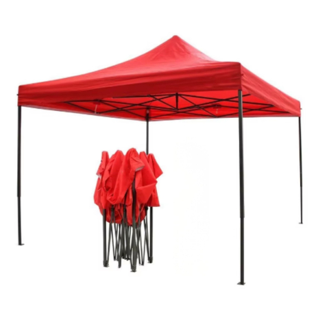 Copertina pentru pavilion, acoperis cort pliabil, rezistenta 420D, 3 x 3 m, rosu [3]
