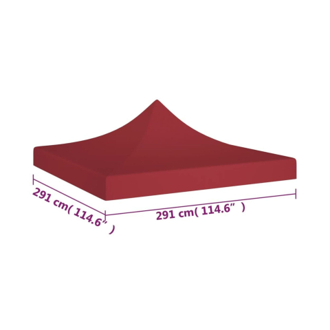 Copertina pentru pavilion, acoperis cort pliabil, rezistenta 420D, 3 x 3 m, rosu [6]