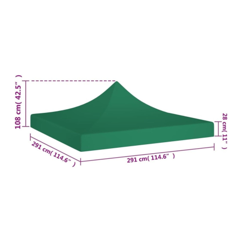 Copertina pliabila pentru pavilion, acoperis cort 420D, protectie soare si ploaie, 3x3 m, verde [4]