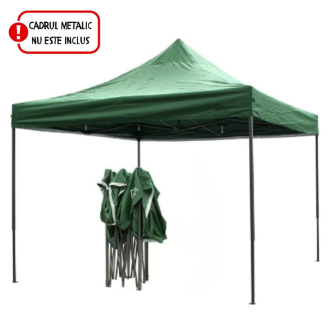 Copertina pliabila pentru pavilion, acoperis cort 420D, protectie soare si ploaie, 3x3 m, verde [7]