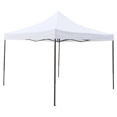 Cort pavilion pliabil 3x3m, cadru metal ranforsat, acoperis 420D polyester oxford, alb [4]