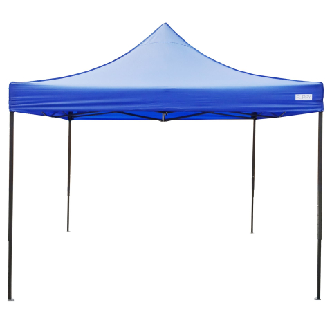 Cort pavilion pliabil 3x3m, cadru metal ranforsat, acoperis poliester Oxford 420D albastru