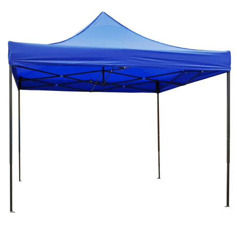 Cort pavilion pliabil 3x3m, cadru metal ranforsat, acoperis poliester Oxford 420D albastru [2]