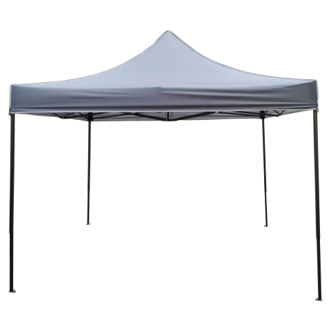 Cort pavilion pliabil 3x3m, cadru metal ranforsat, acoperis poliester oxford 420D, gri [4]