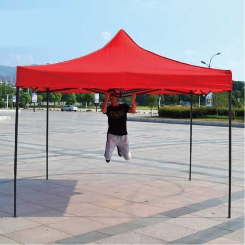 Cort pavilion pliabil 3x3m, cadru metalic, reglabil pe inaltime, rosu [2]