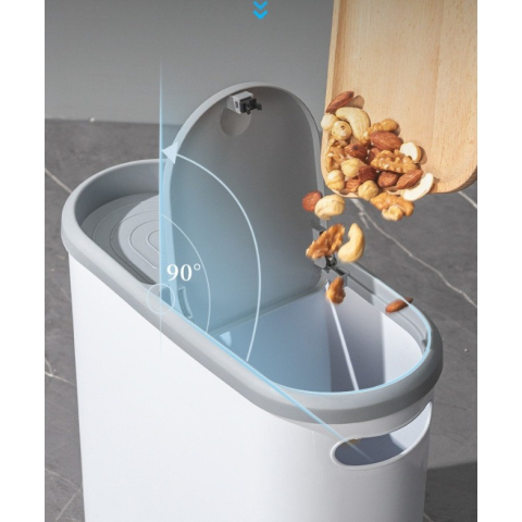 Cos de gunoi cu capac automat, design oval ingust, plastic PP, 10 litri [3]