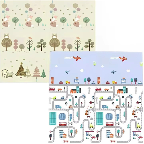 covoras de joaca copii termic 2 fete vulpi si pista 200x180 cm [1]