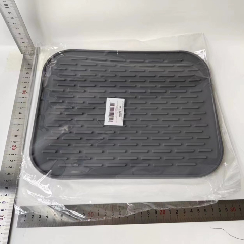 Covoras din silicon pentru scurgere vase, rezistent la temperaturi, 30x24 cm, negru [10]