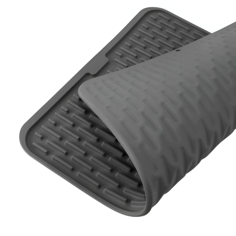 Covoras din silicon pentru scurgere vase, rezistent la temperaturi, 43x32.5 cm, negru [6]