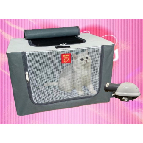 Cusca pentru uscare blana animale, model textil cu fereastra, 53x36x42 cm, gri inchis [3]