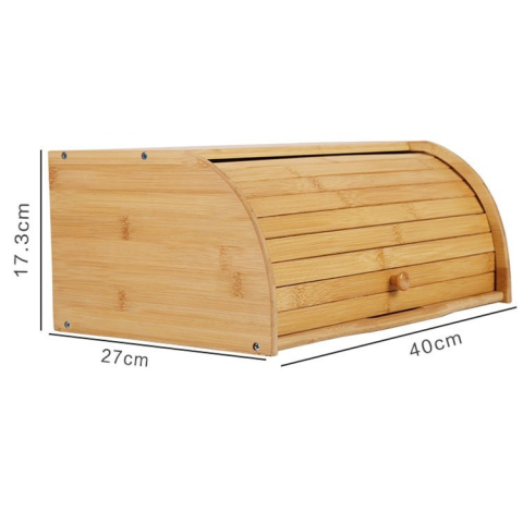 Cutie de paine, multifunctionala, din lemn de bambus, 40 x 27 x 17.3 cm, natur [2]