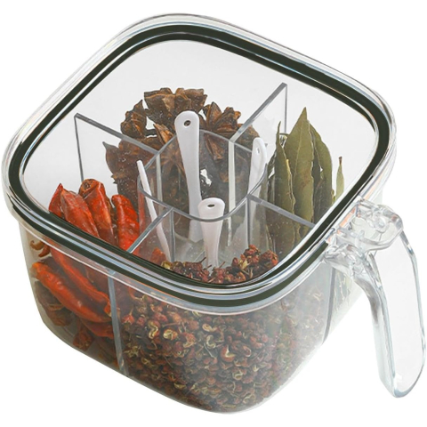 Bucatarie & Gatit - cutie depozitare alimente 5 compartimente plastic transparent