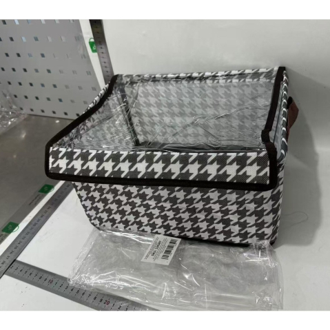 cutie depozitare capac transparent maro model in carouri [7]