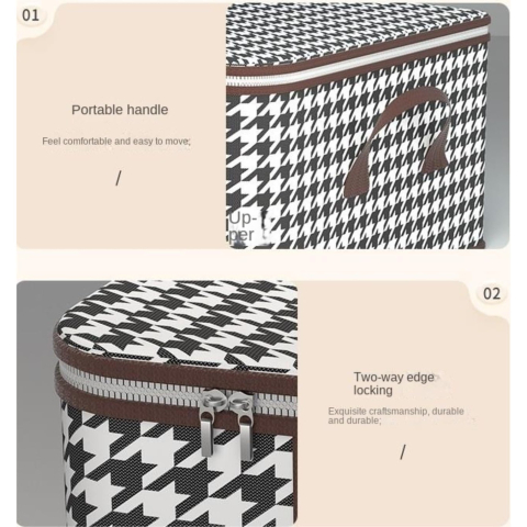 Cutie depozitare pliabila 60x40x30 cm cu fereastra si fermoar bidirectional [8]