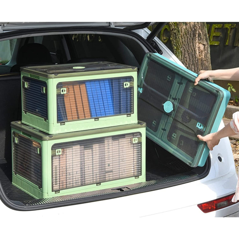 Cutii si Cosuri de Depozitare - cutie depozitare pliabila cu capac 85 L albastra