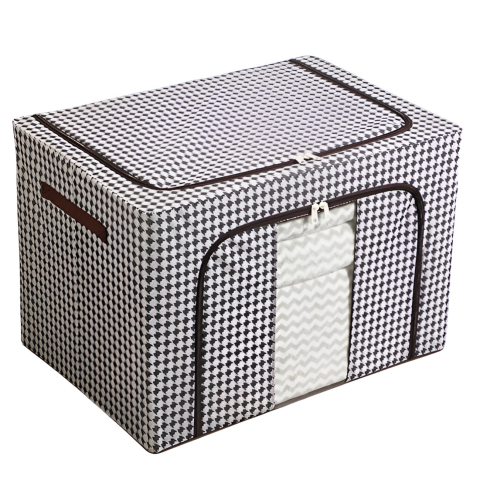 Produse utile sub 50 RON - Cutie depozitare pliabila cu fermoar bidirectional, capac 66 L, cadru metalic