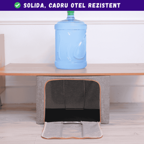 cutie depozitare pliabila 66l gri textil [2]