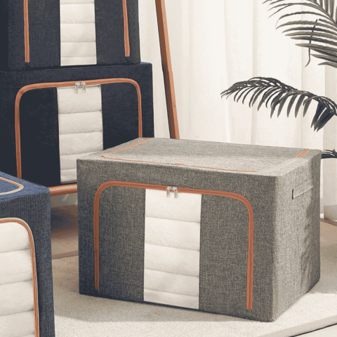 Organizare & Depozitare - cutie depozitare pliabila 66l gri textil