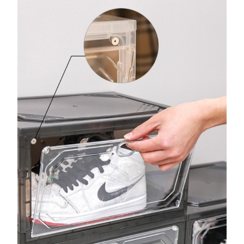 cutie organizator pantofi transparent gri cu usa magnetica [4]