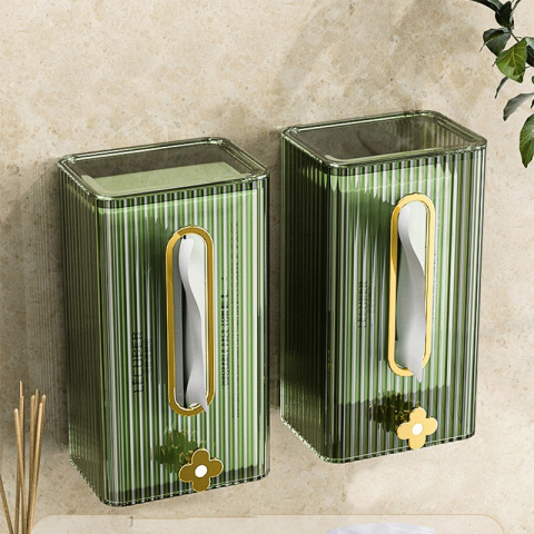 cutie suport servetele plastic dur verde montare perete [7]