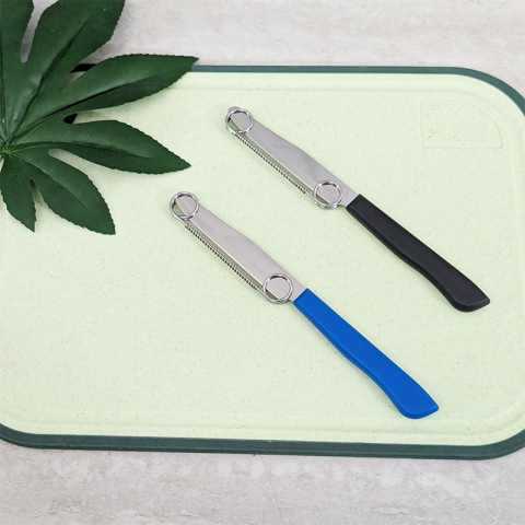 Cutit 2 in 1 pentru feliere si curatare, grosime reglabila, lama otel inoxidabil, 22 cm, albastru [3]