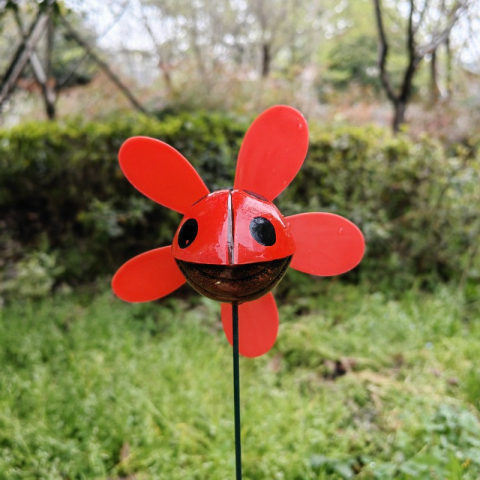 Decoratiuni gradina, set 4 moristi de vant, modele insecte si flori, metal multicolor [2]