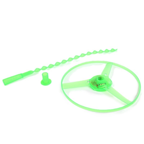 Jocuri Educative - Disc zburator cu lumini LED, aruncator manual, din plastic ABS, verde inchis