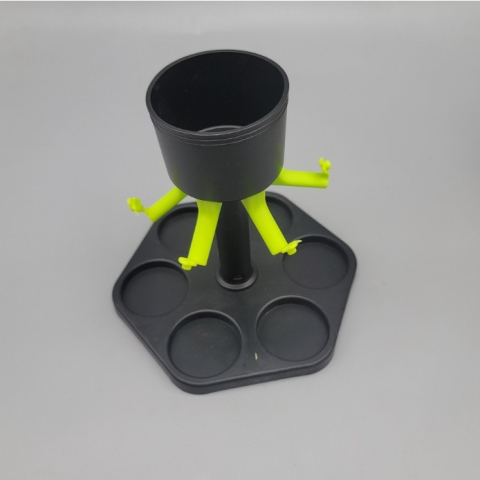 Dozator hexagonal de shoturi, model Dozator Shoturi, set complet cu 6 pahare, sticla neagra [1]