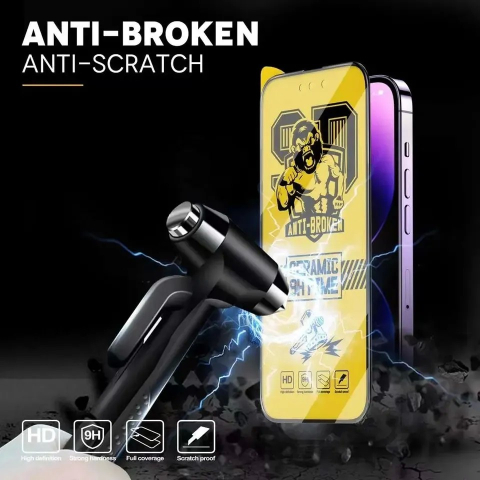Folie protectie ceramica pentru iPhone 13, transparenta HD, duritate 9H, margini curbate [3]